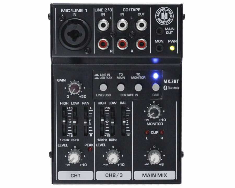 Bluetooth Kontrollü 3 Kanal Deck Mikser