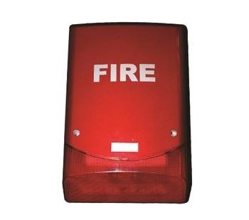 24V DC Flaşörlü 128dB Harici Siren (Kırmızı)