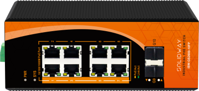 8 Port 10/100/1000M PoE Port +2 Port Gigabit SFP + 1 Port Console Port Port (240 Watt), Endüstriyel PoE Gigabit Ethernet Switch (Layer2/L2+)