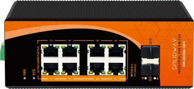 8 Port 10/100/1000M PoE Port +2 Port Gigabit SFP + 1 Port Console Port Port (240 Watt), Endüstriyel PoE Gigabit Ethernet Switch (Layer2/L2+)